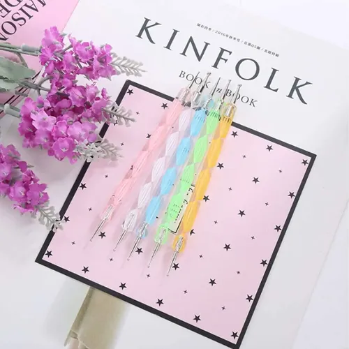 Set 20 Herramientas Para Uñas Negro Con Pinceles Y Dotting