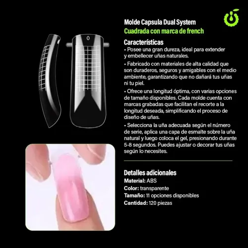 Kit Para Polygel Capsulas Cuadradas Solucion Pincel Pack X4