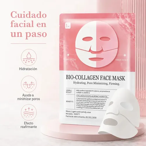 Mascarilla Facial Colageno Hidratante Reafirmante Piel Mixta