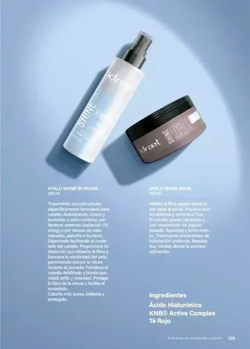 Hyalu Mask Shine Idraet 200ml. Máscara Capilar. Hialurónico.