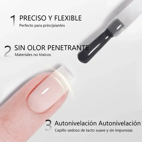 Set Base Coat Y Top Coat En Gel For Uñas Transparent Zjy
