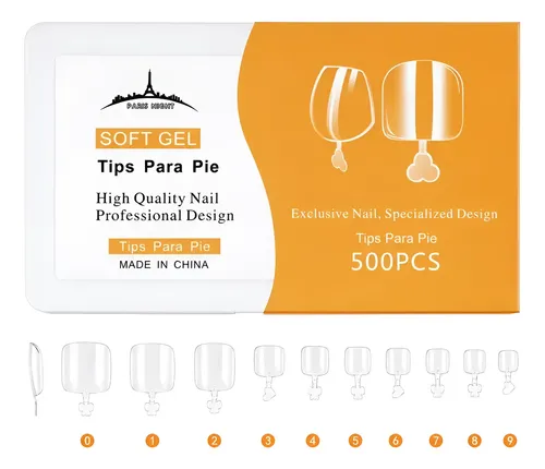 Tips Press On Para Pies X500 Paris Night Soft Gel