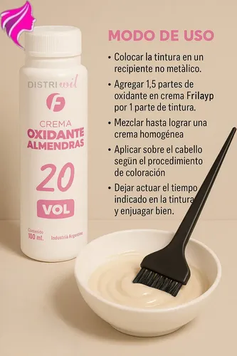 Pack Crema Oxidante 20 Vol Frilayp 100cc Almendras X24