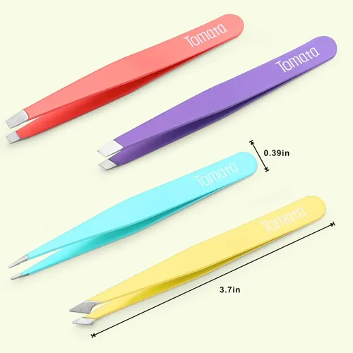 Tweezers Set Tomata For Eyebrows, Facial Hair, Splinter (4-p