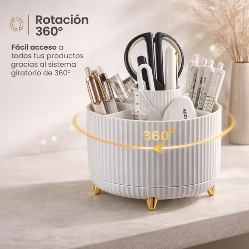Organizador De Maquillaje Giratorio 360° 5 Compartimentos