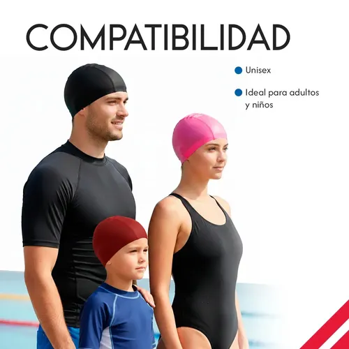 . Set 6 Gorros De Natación Unisex For Adultos Y Niños -yy