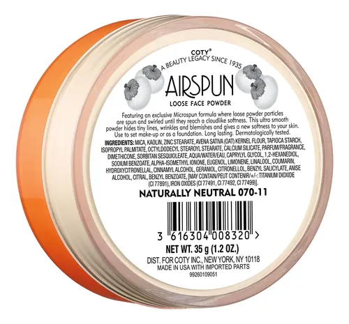 Polvo Facial Suelto Airspun Coty Naturally Neutral