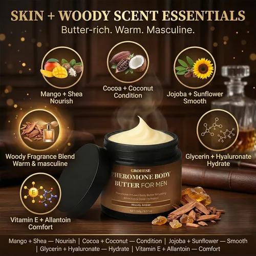 Manteca Corporal Para Hombre Con Aroma Woody Amber