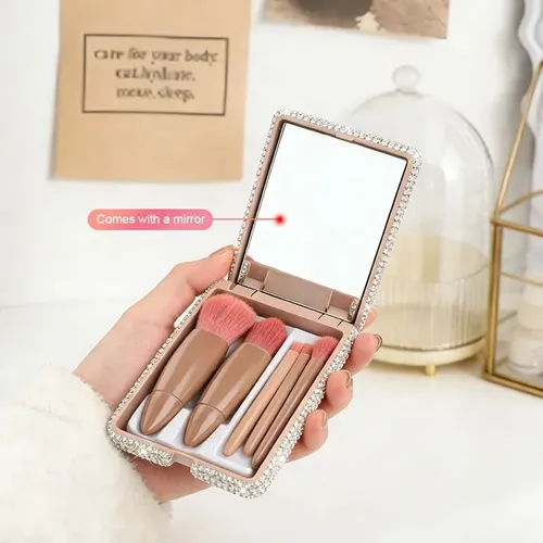 Travel Makeup Brush Set 5pcs Mini Face Eyeshadow
