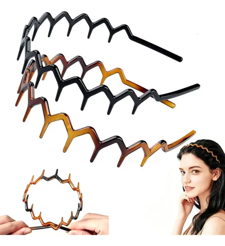 Diademas Zigzag 2 Piezas, Onduladas Antideslizantes Unisex