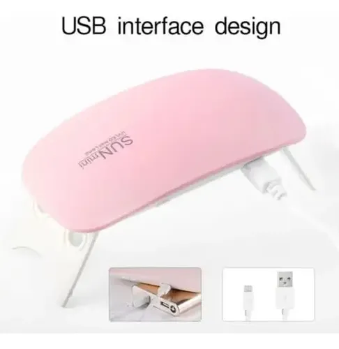 Secador De Uñas Lampara Uv Led Sun Mini 6w Color Rosado