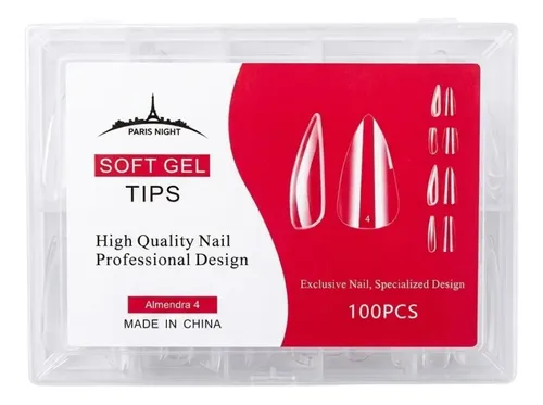 Tips Soft Gel Repuesto Paris Night Almendra X100 Unidades