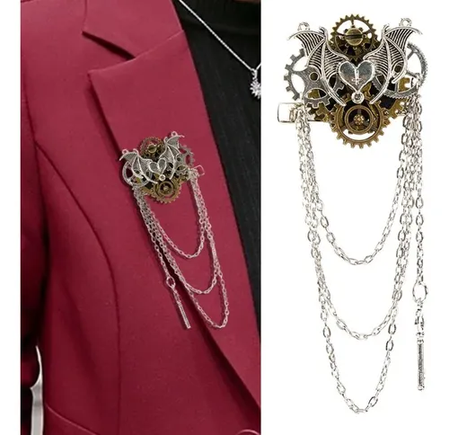 Broche De Pelo Steampunk Gear Wing
