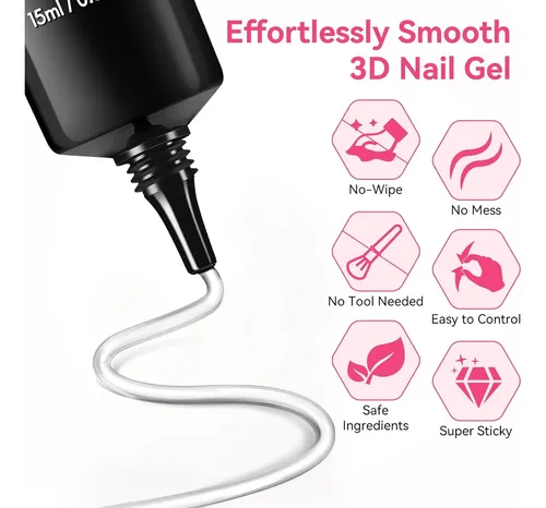 Kit Gel 3d Y Polvo Cromo Para Uñas Manicura Pedicura