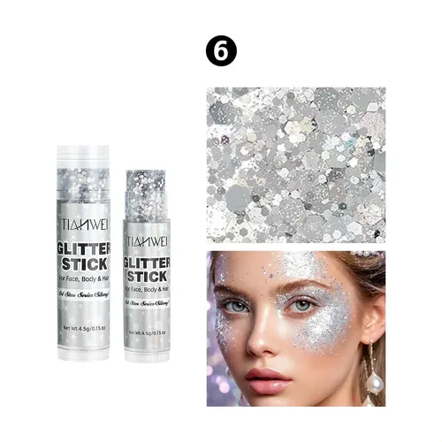Set De Maquillaje Corporal Con Purpurina De 6 Colores Para E