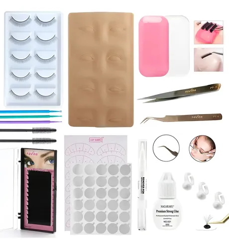 Kit De Practica Para Curso De Pestañas Pegamento Pelo X Pelo