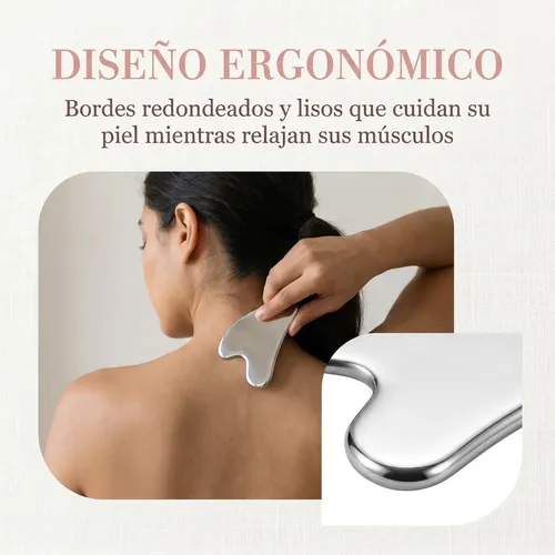 ~ Set 4 Gua Sha Facial De Acero Inoxidable Con Estuche Todo