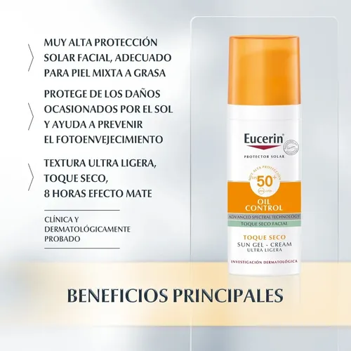 Eucerin Sun Oil Control Protector Solar Facial Toque Seco Fp