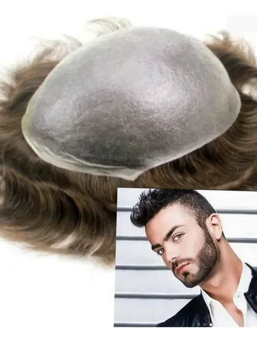 Prótesis Capilar Roma Hombre Base Piel Fina Natural Castaño Oscuro