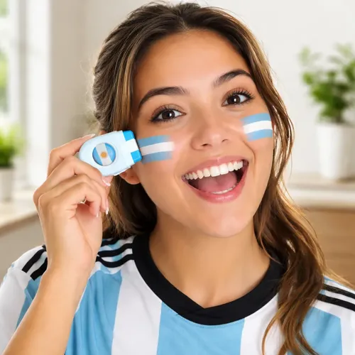 Maquillaje Artistico Bandera Argentina Pintura Facial Cara