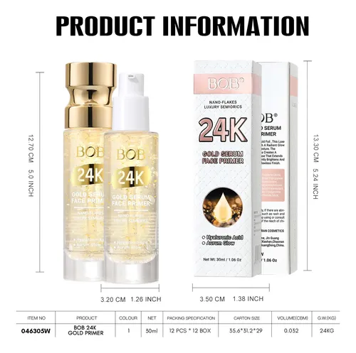 Primer Facial Suero Oro 24k Hidratante Oculta Poros Goldessencemakeupprimer