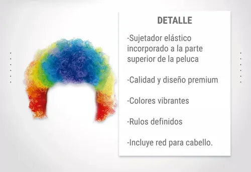 Combo Peluca Afro Payaso Rulos Cotillon Fiesta X 12 Unidades