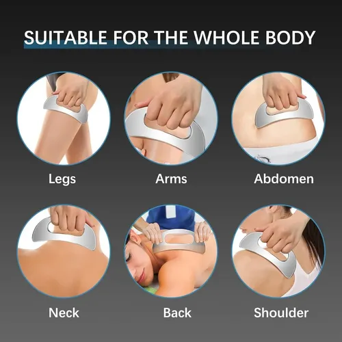 Herramienta De Masaje Gua Sha De Acero Inoxidable Con Asa,