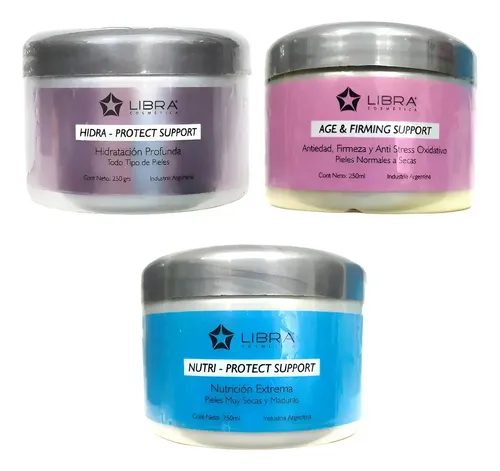 Kit Crema Facial Nutri + Hidra + Age 250grs Libra Cosmetica