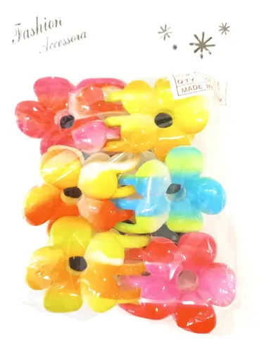 Pack X6 Broches Medianos Hebillas Pelo Colores Claro Surtido