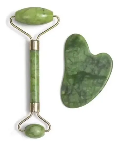 Masajeador Facial Jw Pro Pedra Jade Roller + Guasha Cor