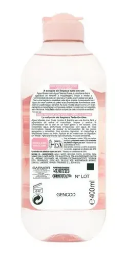 Agua Micelar De Rosas Garnier Skin Active X 400 Ml