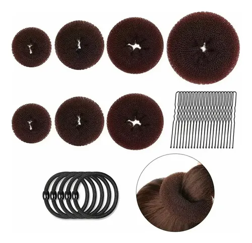 . 7 Chongo Mágico Dona Espuma Con Broche Cabello Fácil A
