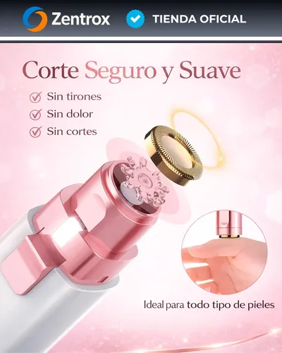 Depilador Facial Vello Corporal Luz Recargable 2 En 1 Mujer
