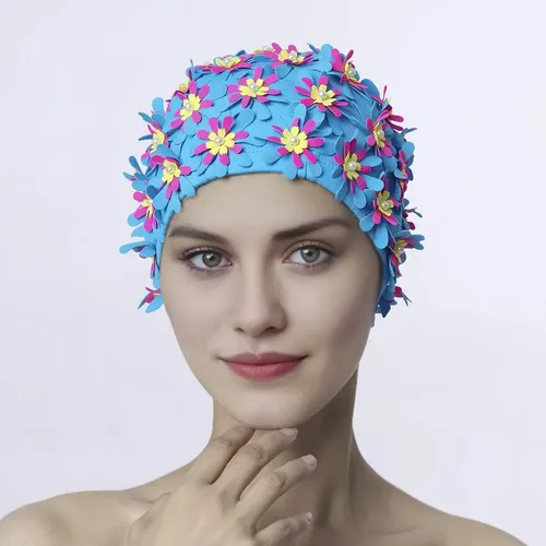 Gorro De Baño De Elastano De Poliéster Hecho A Mano Con Esta One-size