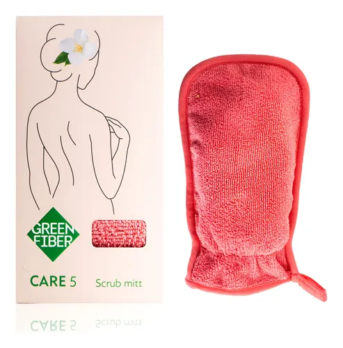 Manopla Scrub De Baño Green Fiber Care 5 Exfoliante Masaje