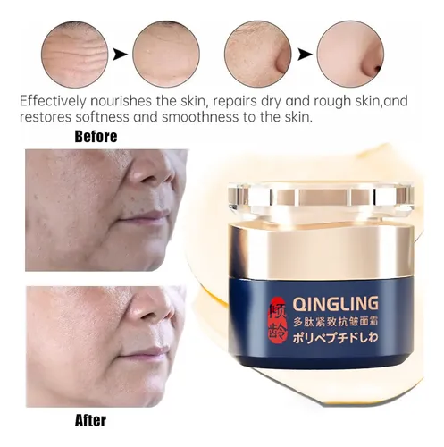 Crema Facial Antiarrugas Qingling 50 G Todo Tipo De Piel Día