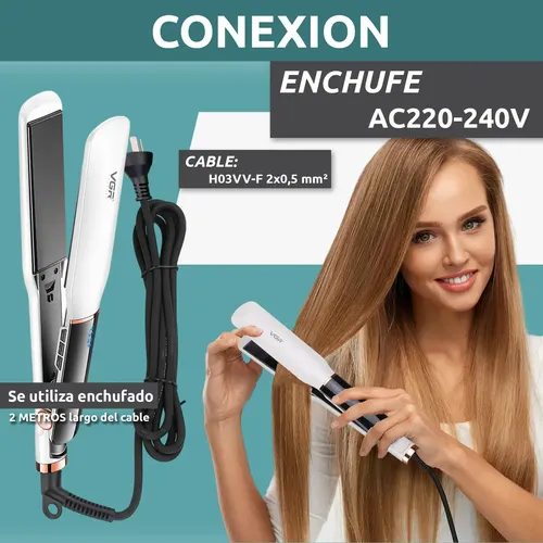 Planchita De Pelo Profesional Vgr V-519s Cerámica 230°c Blanco