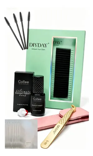 Kit Extensiones De Pestañas+adhesivo Pegamento+pinza Diyday