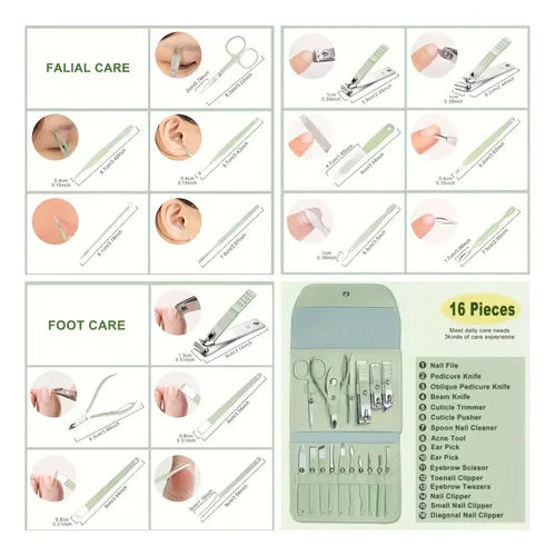 Wsh Set 16 En 1 De Manicura Y Pedicura Lrc Con Funda