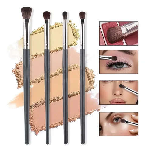 4 Pinceles Profesionales Para Sombras Y Difuminar Ojos