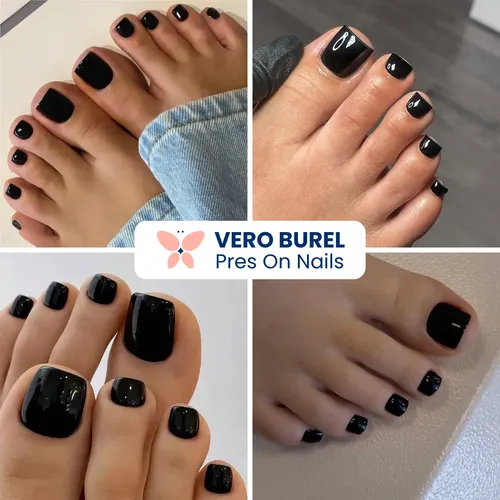 Uñas Postizas Pies Autoadhesivas Set Press On Nails Premium
