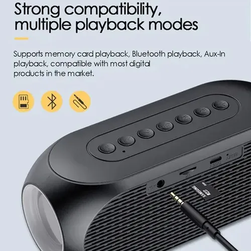 Altavoz Despertador Bluetooth Con Radio Fm, Mp3, Pantalla De Espejo Portátil, Doble Alarma