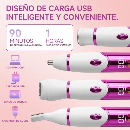 For For Depiladora Electrica Mujer 4 En 1 Bikini Cejas Sin