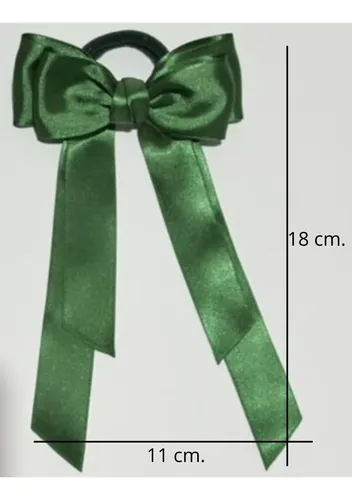 Kit Moños Escolares Colitas Verde Oscuro