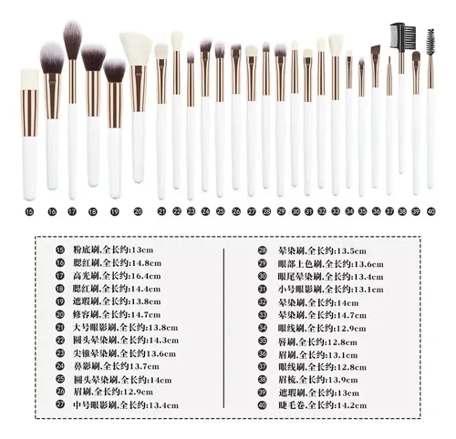 Juego De 40 Broches De Maquillaje De Gama Alta, Brochas Suel
