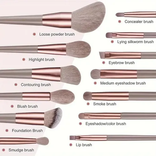 Set X13 Pinceles De Maquillaje Ojos Y Rostro