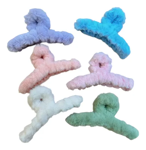 Pack 12 Broches Pelo Peluche Hogardecoonline Colores Pasteles Combina Tu Estilo