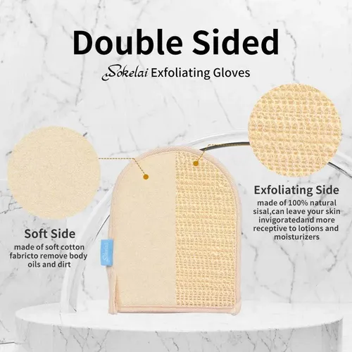 Guante Exfoliante De Baño Doble Cara, Sisal Y Algodón