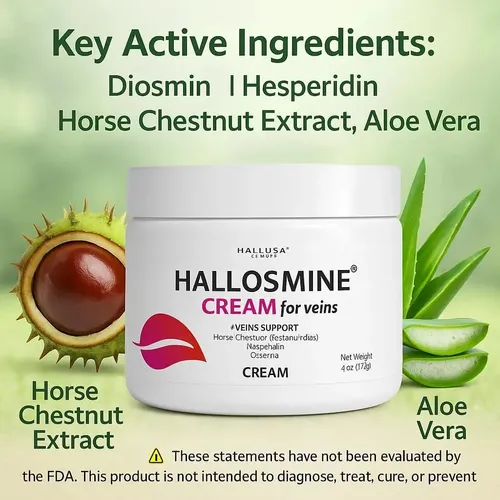 Crema Para Venas Hallosmine 113g – Diosmina, Hesperidina