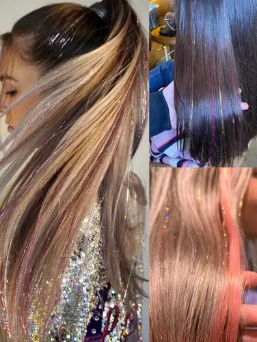 Oropel Extensiones De Cabello Brillantes Holográficas